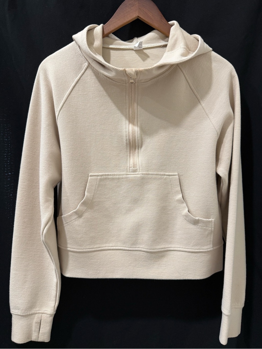 Anrabess Women’s Half-Zip Hooded Pullover - Cream